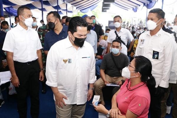 Menteri BUMN didampingi Wagubsu, Resmikan Sentra Vaksinasi Covid-19 di Medan Wagub Apresiasi Antusias Warga dan Kepala Daerah